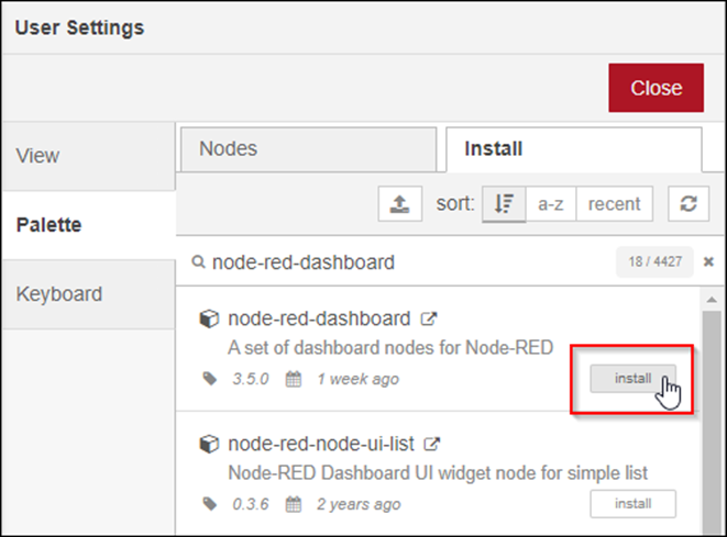 Node-red Dashboard