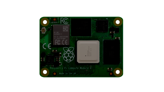 Front view of a Raspberry Pi Compute Module 4