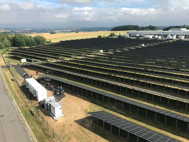 TESVOLT battery storage next to solar park