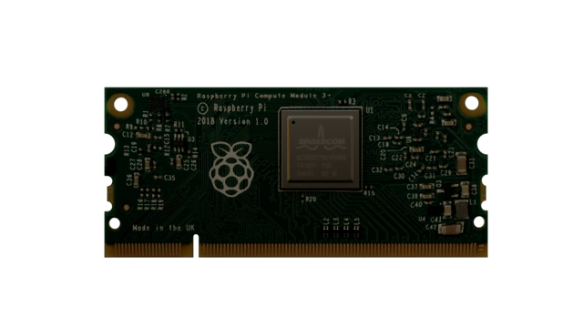 Front view of a Raspberry Pi Compute Module 3+