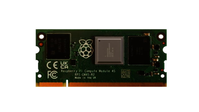 Front view of a Raspberry Pi Compute Module 4S