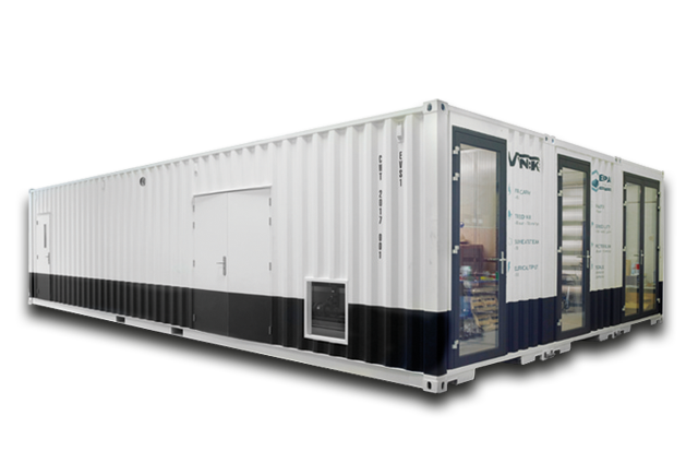 A converted shipping container